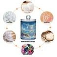 thumbnail image 6 of Yayeee 2 Pack Qtip Holder Bathroom Cotton Swab Canister with Lid Clear Dispenser Set, Crystal Ocean, 6 of 6