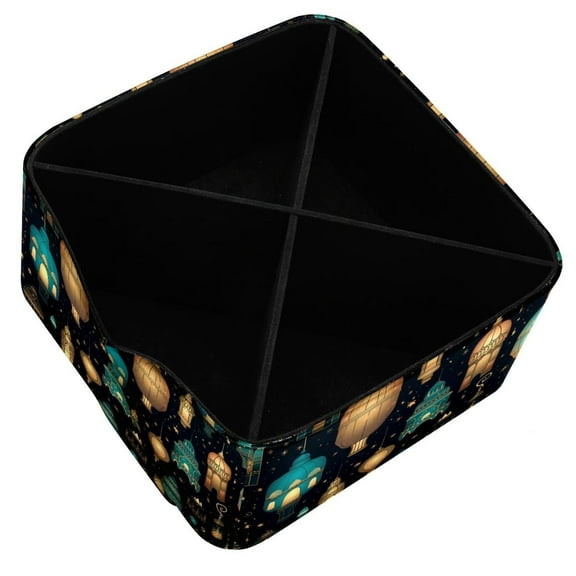 Square Pencil Organizer Pen Holder with 4 Compartments, Removable Dividers - Pencil Case, Pen Case - Desk Organizer Holder Box.