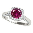 thumbnail image 1 of Aonejewelry 1.25 Ct. Ttw Diamond and Created Ruby Ring In 14k White Gold, 1 of 4