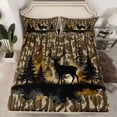 thumbnail image 2 of Castle Fairy Safari Deer Queen Sheet Sets for Boys Girls,Abstract Camouflage Bed Set, 2 of 7