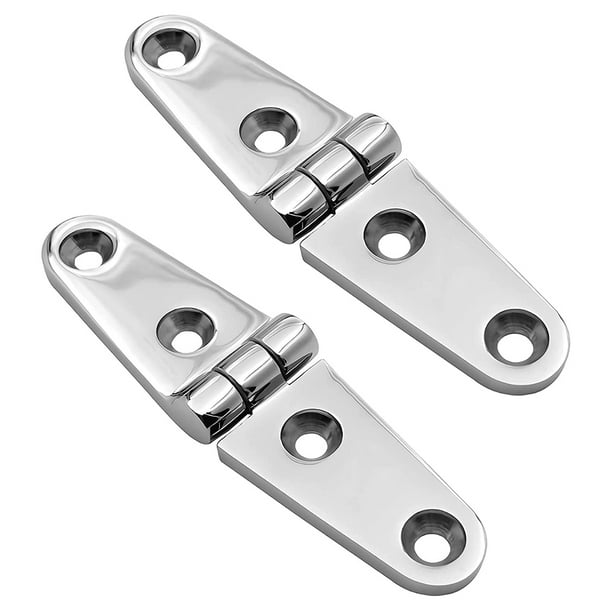 2Pcs Heavy Duty Boat Hinge Strap Mirror Polished Marine Hinges Mount