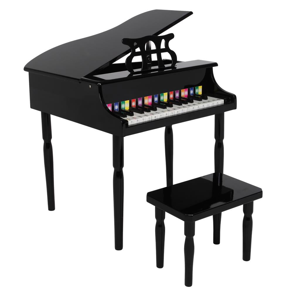 30 Keys Solid Wood NEW Child's Baby Grand Piano with Bench Color Black 22B 