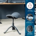 thumbnail image 5 of Height Adjustable 2-in-1 Footrest for Desk, Rotatable Ergonomic Under Workstation Ottoman, Rolling Leg Rest Stool for Home Office Workstation, Black, CHAIR-FR01, 5 of 10