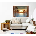 thumbnail image 2 of wall26 Tropical Beach Landscape with Palm Trees at Sunset View from Inside a Window Removable Wall Sticker/Wall Mural - 24"x32", 2 of 6