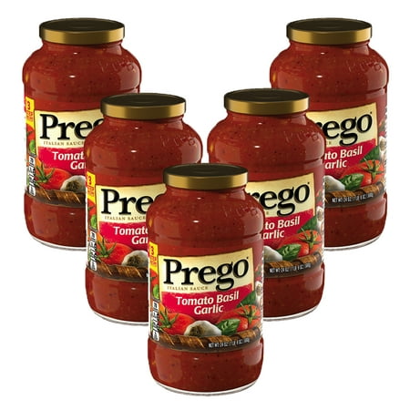 (5 Pack) Prego Tomato Basil Garlic Italian Sauce, 24 (Best Tomato Basil Sauce)