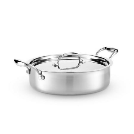 

Heritage Steel Cookware Stainless Steel Sauteuse with Lid | 4 Qt.