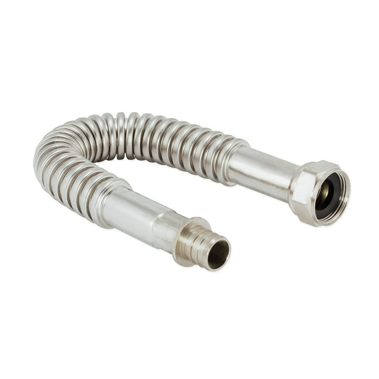 3/4 in. FIP x 3/4 in. Crimp PEX x 24 in. Corrugated Stainless Steel Water Heater Connector 3/4 in. FIP x 3/4 in. Crimp PEX x 24 in. Corrugated Stainless Steel Water Heater Connector