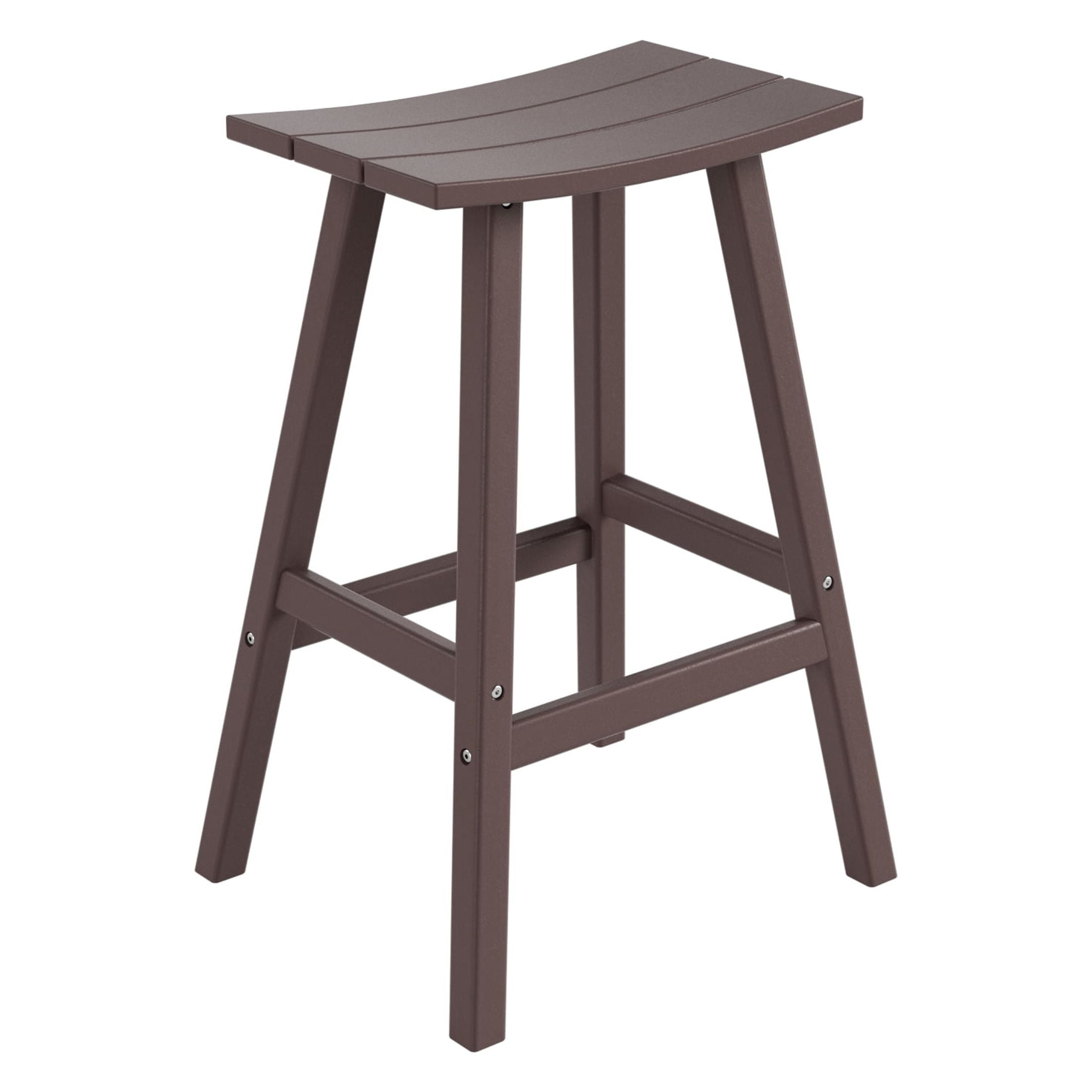 GARDEN 29" Inches Adirondack Plastic Outdoor Bar Stools (Set of 2), Dark Brown