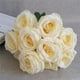 thumbnail image 5 of Ramo de rosas artificiales simulación floral decoración de la mesa de oficina en casa centro de mesa rosa falsa, blanco crema kenally HA7033-01B, 5 of 5