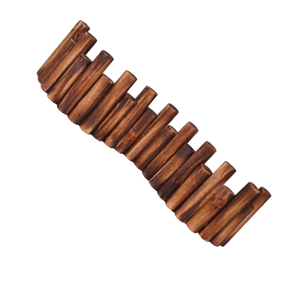 SHOWERORO Garden Bed Edging Fence Light Brown Wood 1Pack