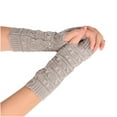 thumbnail image 3 of Utoimkio Knitted Arm Warmers Gloves Winter Long Fingerless Gloves Thumb Hole Gloves Mittens for Women and Men, 3 of 4