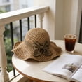 thumbnail image 4 of Women’s Wide Brim Straw Sun Hat with Bowknot – Foldable UPF 50+ Beach Hat, Adjustable Summer Travel Cap for Outdoor, Pool, Gardening, 4 of 6