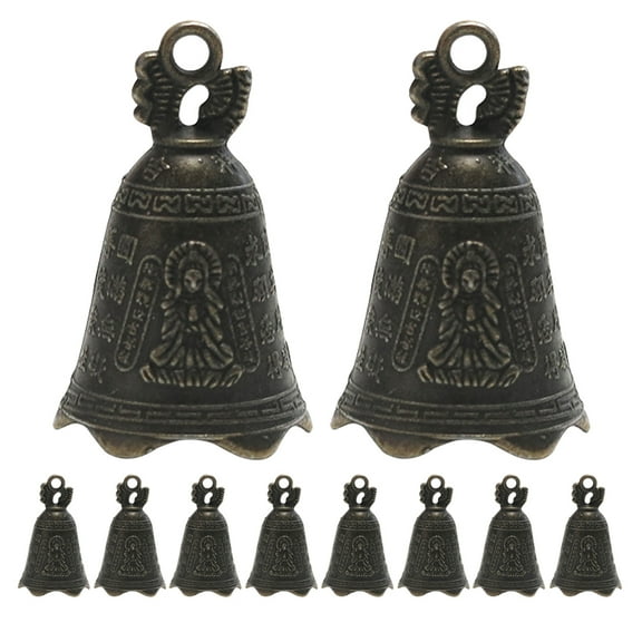 12PCS Decorative Bells Small Bells Crafts Unique Wind Bell Ornaments Home Garden Bells for Door Wall and Outdoor Hanging Decor