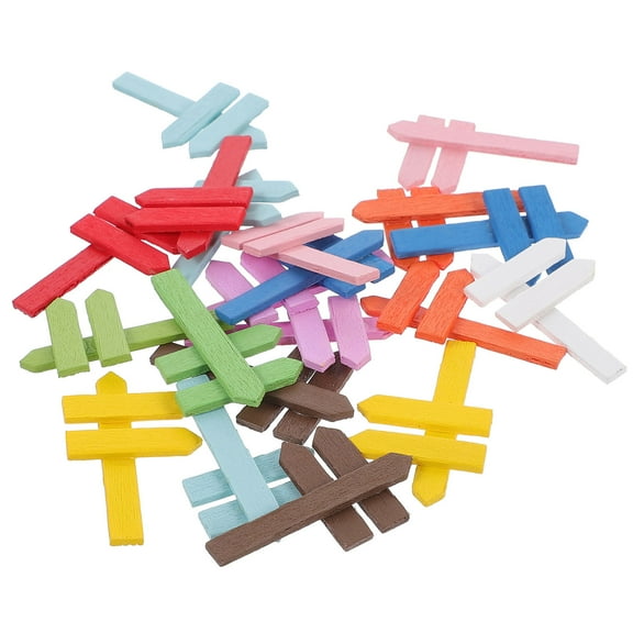 FONWILYO 20Pcs Farm Fence Toy for Miniature Landscaping Scene Assorted Color 1.97X1.18X0.20in