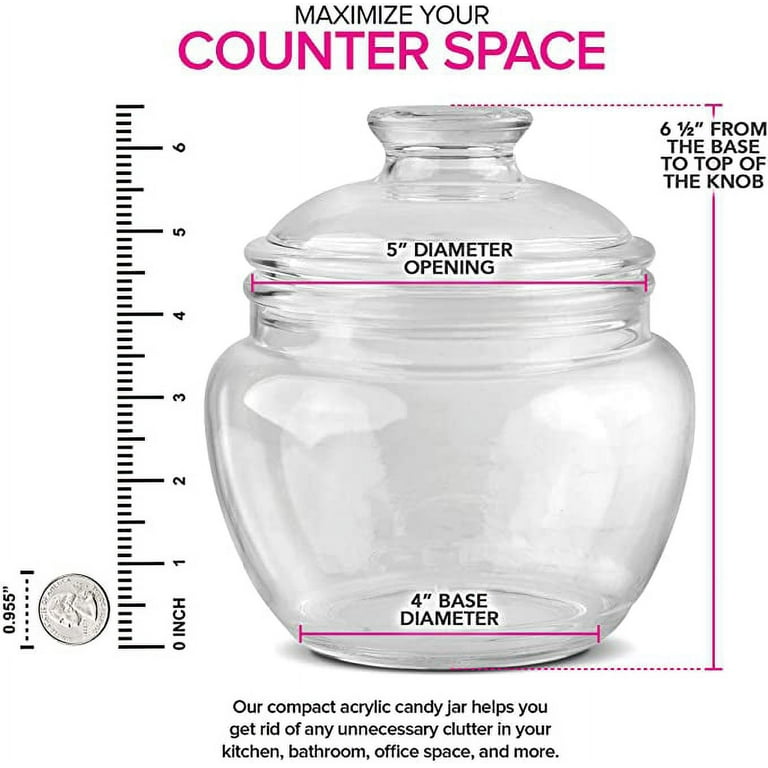 Vinkoe Cookie Jar, 51oz Acrylic Candy Jars with Lids, Apothecary Jars,  Clear Cookie Jars for Christmas, Halloween, Candy Buffet, Office Desk,  Party