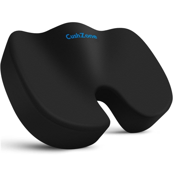Cojín de asiento CushZone de espuma viscoelástica para oficina, silla de coche, color negro