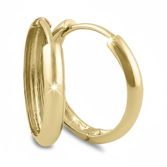 Vinali 14K Solid Gold Ladies Small Hoop Earrings for Women (18mm x 3mm)