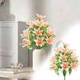 thumbnail image 2 of 18 Head Lily Artificial Bouquet 50cm Tall D, Realistic Flowers for Wedding Decor Home and Garden DIY Bouquets Hotel Centerpieces, by TINGXIN, 2 of 9
