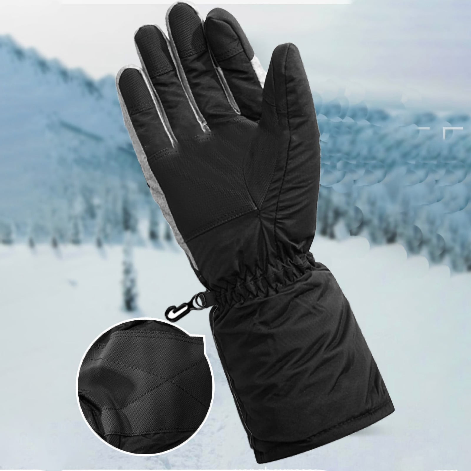 ZUKMRJPC Heated Gloves for Men Windproof Waterproof Rechargeable Heated Gloves Winter for Outdoor Working Hiking Motorcycling Cycling Skiing