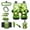 Frog Leprechaun Hat Green Clover, variant on Renewold Car Seat Cover Set 14 PCS, Steering Wheel Seat Belt Rear View Mirror Gear Shift Knob Center Console Cover Coaster Trash Can for St. Patrick's Day Decor, Frog Leprechaun Hat Green Clover