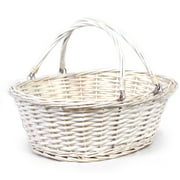 The Lucky Clover Trading Medium Willow Shopper Basket-14 in Basket, White