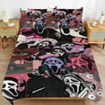 thumbnail image 6 of Ghostface 3 Piece Bedding Set Cartoon Comforter Set Cute Duvet Cover Sets Super Soft Aldult Bedding Set Kids Bedroom Gifts,1 Duvet Cover with 2 Pillowcases 86"x70", 6 of 8