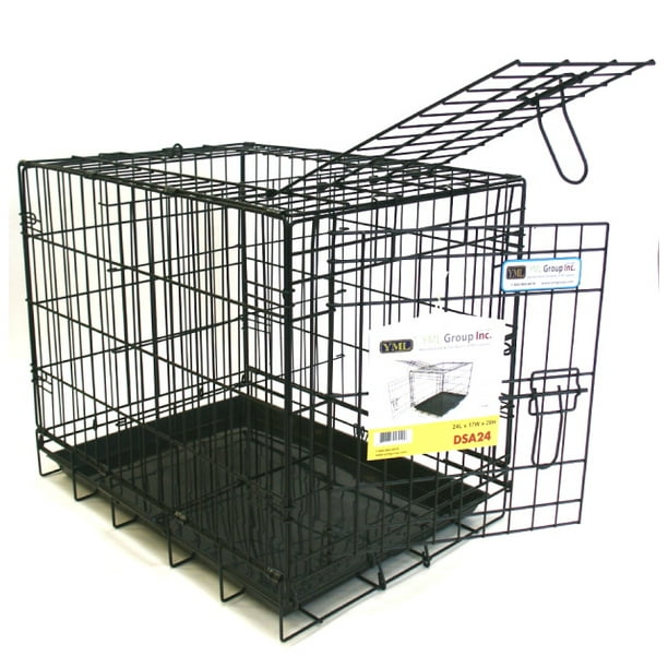 24" Foldable Heavy Duty 2 Door Dog Crate
