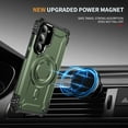 thumbnail image 4 of Designed for Samsung Galaxy S23 Plus Armor Case with Camera Cover Stand, Shockproof Protection Compatible with MagSafe Rugged Case Cover for Galaxy S23 Plus, Support Car Magnetic Holder - Armygreen, 4 of 7