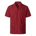thumbnail image 1 of BOBOGOJP Chemise Homme Manches Courtes Classique Douce Tissée, Vin 3TG, 1 of 4