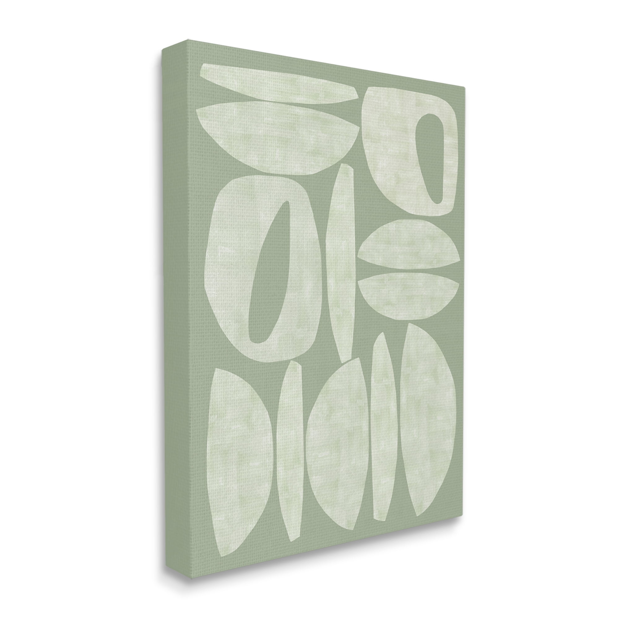 Stupell Industries Green Contemporary Shapes Abstract Painting Gallery Wrapped Canvas Art Print Wall Art, 30 x 40