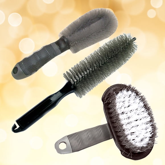 OULII Multipurpose Rim Tire Brush 3 in 1 for Cleaning Exhaust Tips and Bumpers