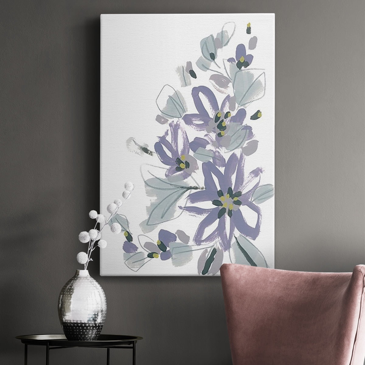 Periwinkle Patch IV Premium Gallery Wrapped Canvas - Ready to Hang