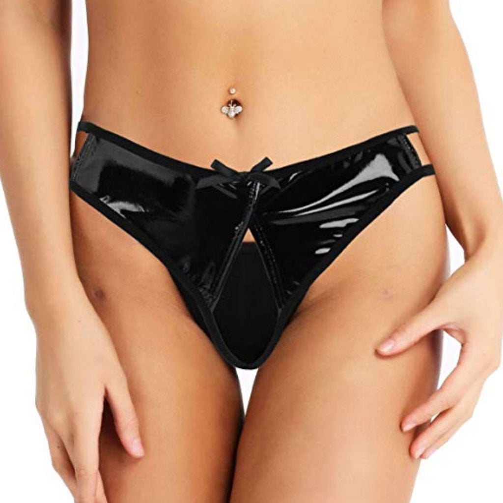 yubnlvae underwear leather panties plus women hollow out briefs size  lingerie
