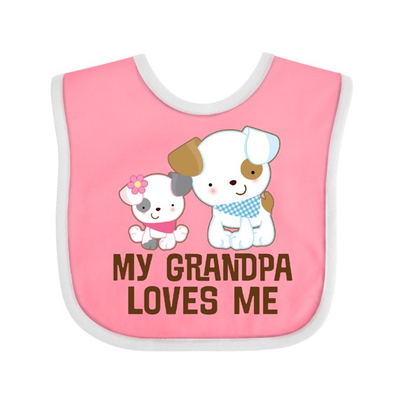 Inktastic My Grandpa Loves Me Girls Girls Baby Bib