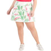 Ideology Womens Plus Size Palms Tiered Skort