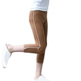 thumbnail image 2 of Lenpel Girls' Capri Leggings Soft Casual Cotton High Waisted Stretchy Yoga Cropped Pants Lounge Workout Tights, 2 of 6