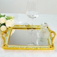 thumbnail image 5 of BalsaCircle 15" x 10" Mint Green Gold Metallic Rectangle Mirror Serving Tray Handles, 5 of 8