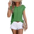thumbnail image 3 of Top Informal de Corta con Cuello Redondo y Aguja Gruesa para Mujer, Color Verde, Talla L, 3 of 6