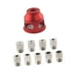 thumbnail image 5 of Kit de guía de broca autocentrante de 2-10 mm, buscador de centro de aleación de aluminio, perforadora vertical portátil con bujes de broca Rojo, 5 of 8