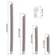 thumbnail image 3 of Soporte para platos Uxcell de 16 piezas, 6/8/10/12" de acero inoxidable con 16 ganchos de pared para platos decorativos plateados, 3 of 7