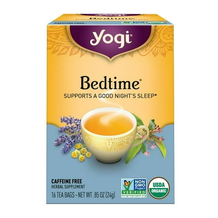 Yogi Tea Bedtime, Caffeine-Free Organic Herbal Tea, Wellness Tea Bags, 16 Count