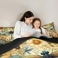 thumbnail image 6 of Manfei Mystic Hippie Dragonfly Queen Comforter Set for Kids, Rustic Groovy Floral Bedding Sets, Tribal Bohemian Style Reversible Bedding Comforter Set, Breathable Home Decor, 3 Pieces, 6 of 9