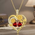 thumbnail image 2 of Taioiat Birthstone Necklace for Women Double Sunflowers and Birthstones with Engraving Gold Plated Jewelry Valentines Day Birthday Gifts for Women Best Friend Friendship, 2 of 7
