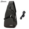 thumbnail image 4 of Spencer Men Crossbody Chest Backpack Messenger Shoulder Sling Bag Daypack with USB Charging for Travel (6.3*2.7*12.6inch, Black), 4 of 6