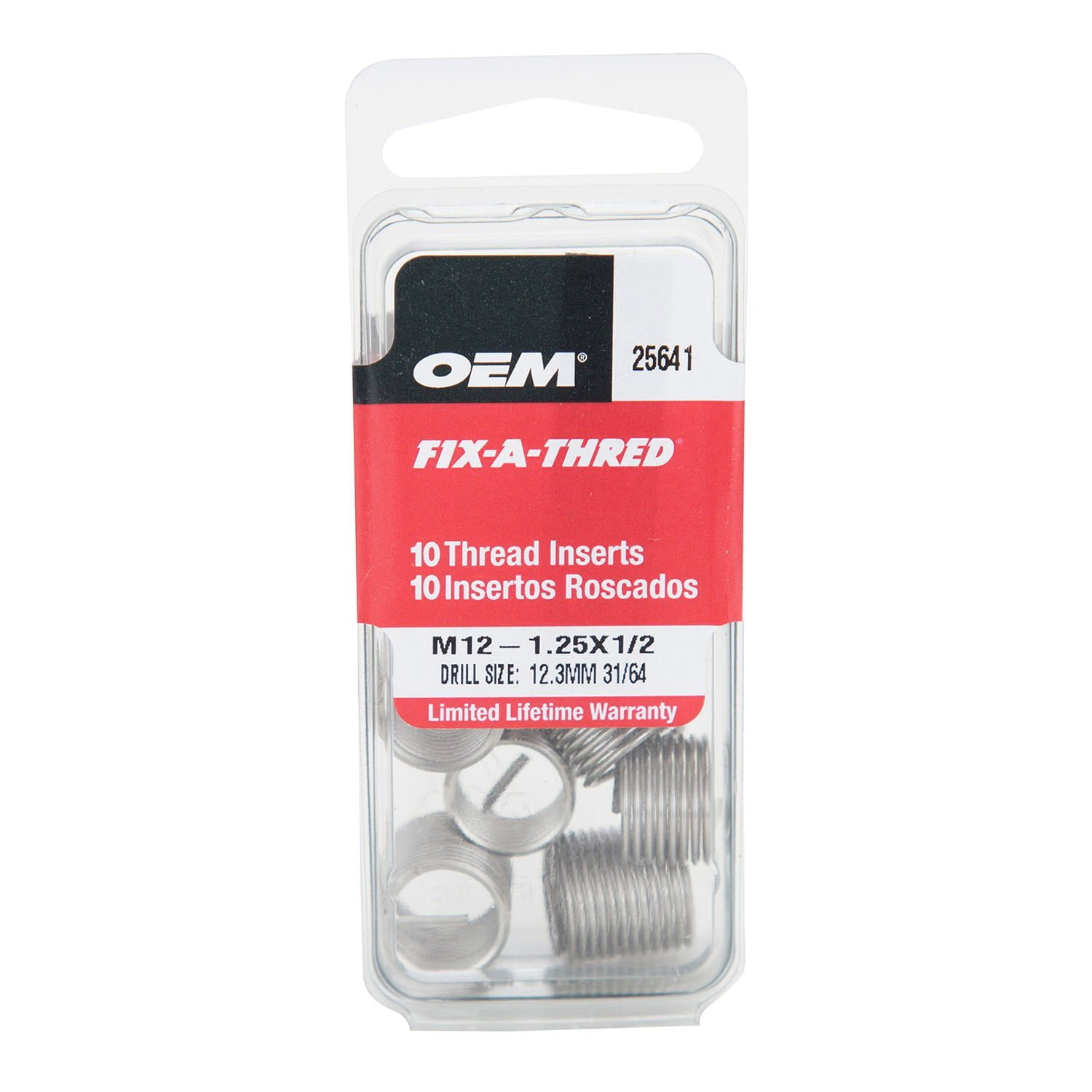 OEMTOOLS 25641  M12-1.25 Fix-A-Thread Spark Plug Saver Inserts Kit Metric
