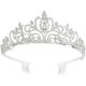 thumbnail image 1 of Corona de cristal de tiara Makone con peine de diamantes de imitación para corona de novia, boda, graduación, desfile, fiestas de princesa, tiara de boda, tiara para niños, corona de princesa, corona, 1 of 7