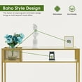 thumbnail image 3 of Ivinta Narrow Console Table with Storage, Modern Sofa Table with Glass Shelves, Long Entryway Table, 3 of 8