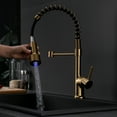 thumbnail image 5 of ANGELES HOME Pull Down Sprayer Kitchen Faucet with LED Spray, Single Handle Kitchen Sink Faucet in Brushed Gold, 5 of 10
