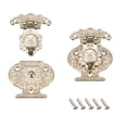 thumbnail image 4 of Uxcell Wood Case Chest Box Rectangle Clasp Closure Hasp Latches Silver Tone 51 x 41mm 2 Sets, 4 of 4