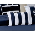 thumbnail image 4 of 7 Piece MARMA Ruffle & Patchwork Clearance bedding Comforter Set Fade Resistant, Wrinkle Free, No Ironing Necessary, Super Soft, All Sizes Queen King CalKing (Cal.King, Navy/White), 4 of 4
